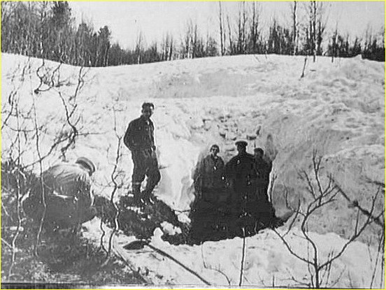  search party excavating the ravine site during Dyatlov Pass incident recovery operation 1959